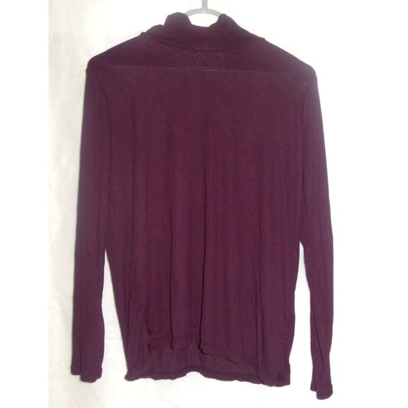 Jones New York Tops - Jones New York Womens Ribbed Turtleneck Shirt in Dark Burgundy Size L